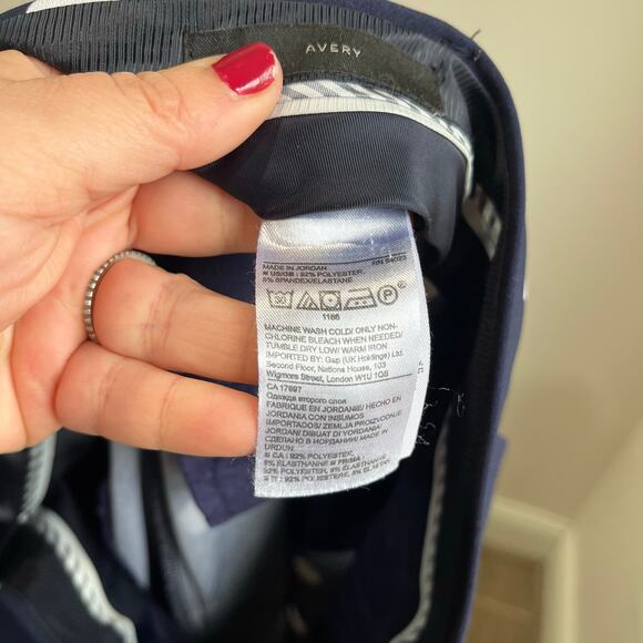 Banana Republic Avery Straight Ankle Pants Navy Polka Dot Stretch Women’s Sz 4 - Picture 7 of 9